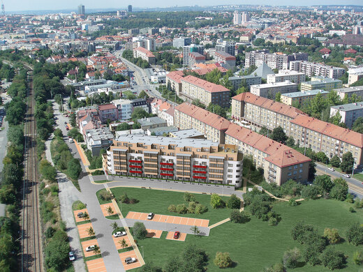 Vizualizace bytového domu - Praha Strašnice